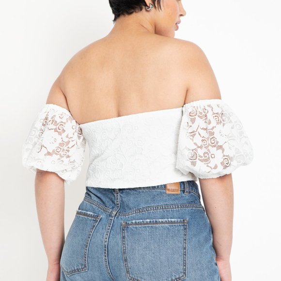 Eloquii Off the Shoulder Lace Top Size 20 - Picture 3 of 4
